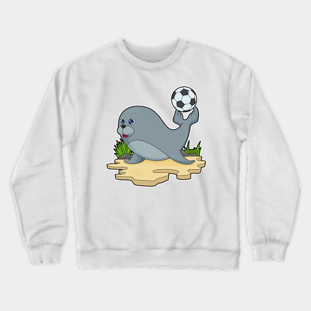 Seal as Soccer player with Soccer Crewneck Sweatshirt by Markus Schnabel